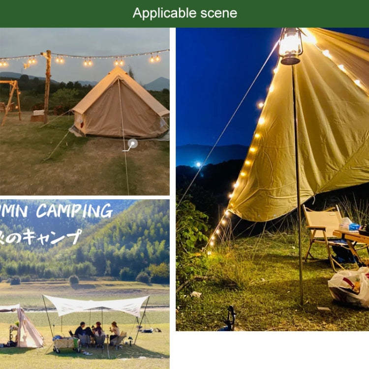 Outdoor tent canopy guyline ropes with quick attachment point for secure tension