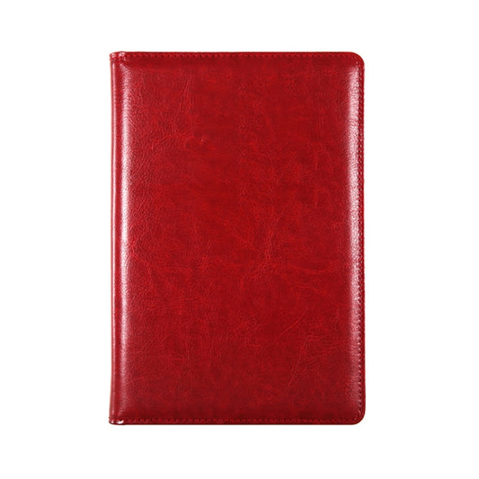 PU leather thick notebook cover, red, plain with stitched edges