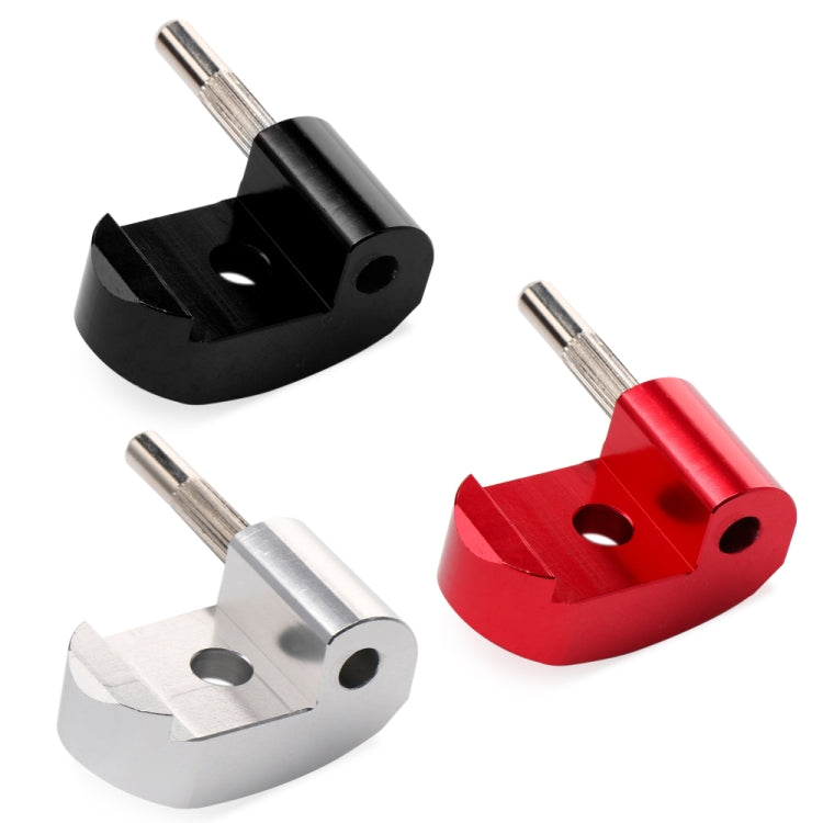 Alloy steel folding scooter hooks in black, silver, and red with metal pins