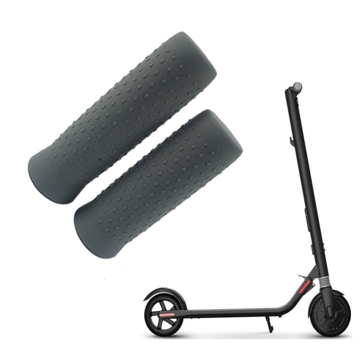 Pair of dark gray textured silicone handlebar covers with open ends