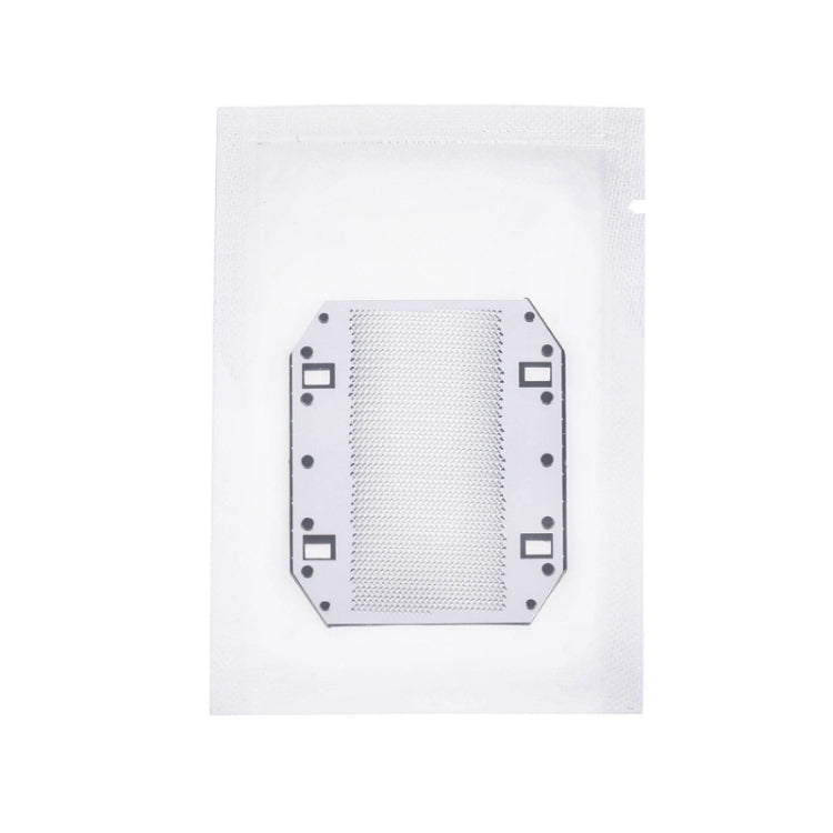Electric shaver foil mesh replacement, square panel with silver grid and side mounting tabs