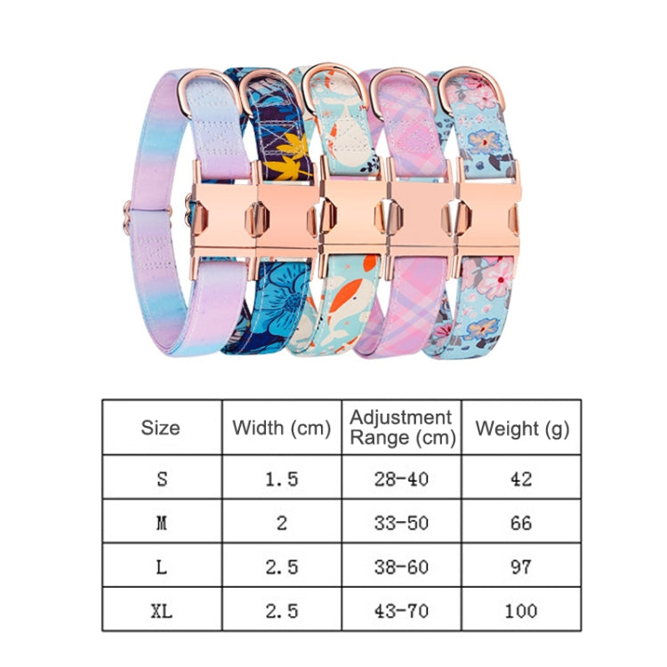 Rose Gold Buckle Pet Detachable Bow Collar, Size:, S 1.5x28-40cm, M 2.0x33-50cm, L 2.5x38-60cm, XL 2.5x43-70cm