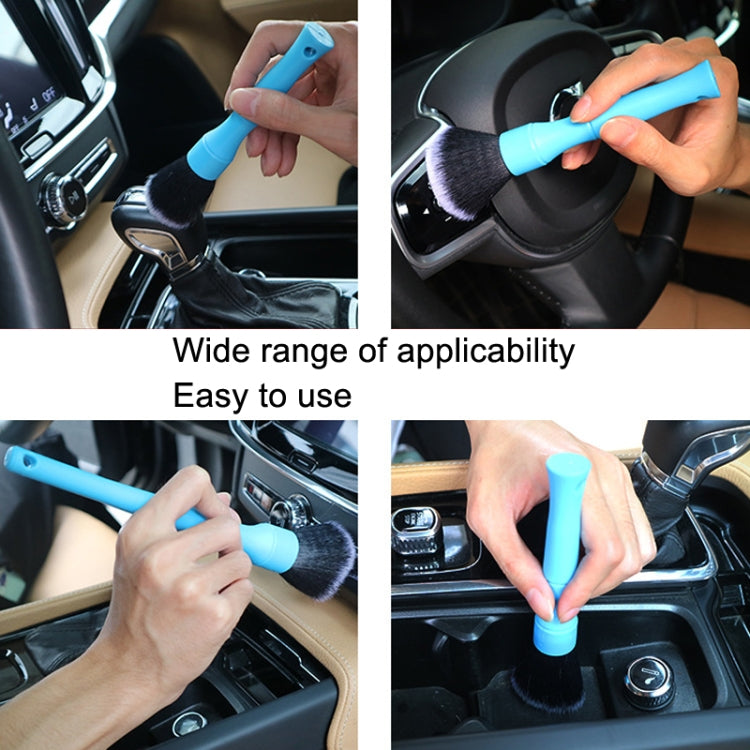 Soft bristle interior crevice cleaning brush with blue handle