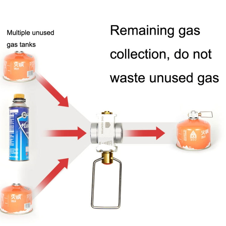 Brass valve connecting gas cylinders for remaining gas collection
