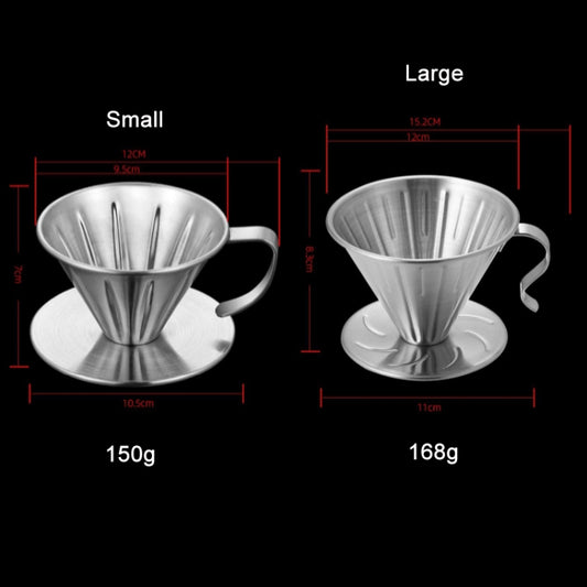 Double-layer Stainless Steel Pour-over Coffee Filter, Size:, Small, Large
