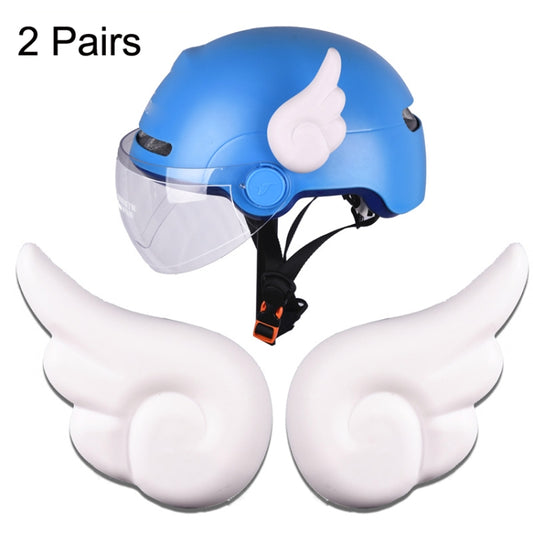 2 Pairs Motorcycle Helmet Angel Wings Decoration, White, Light Blue, Red, Black, Pink, Blue