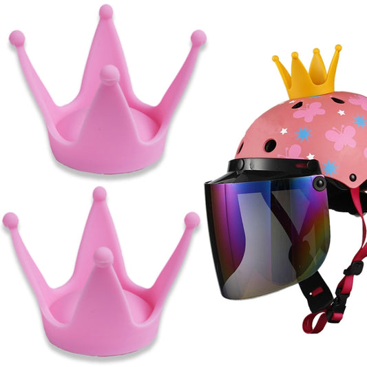 2PCS Motorcycle Crown Sucker Helmet Decoration, Yellow, Light Pink, Gray, Blue, Peach Red