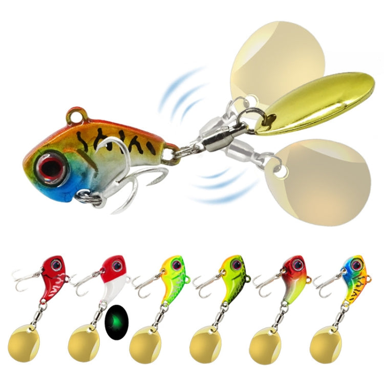 Fishing lure with gold rotating spoon blades plus assorted matching lure set