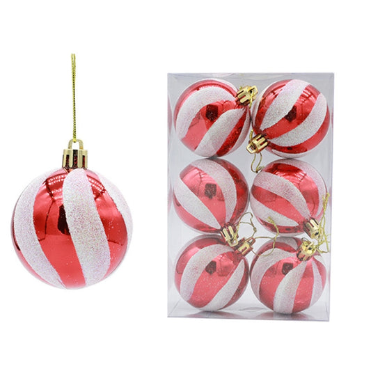6pcs/pack 6cm Painted Christmas Ball Decoration Props