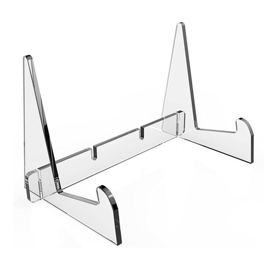 Transparent acrylic picture frame stand with adjustable legs for cards or photos