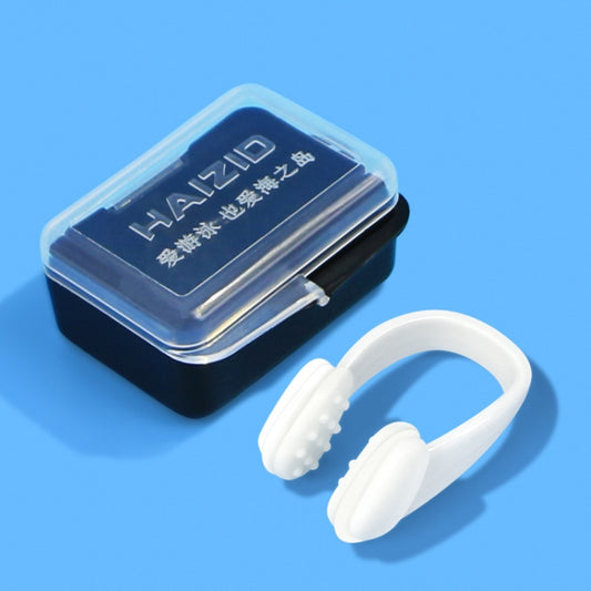 Silicone nose clip set in clear case with white soft pads