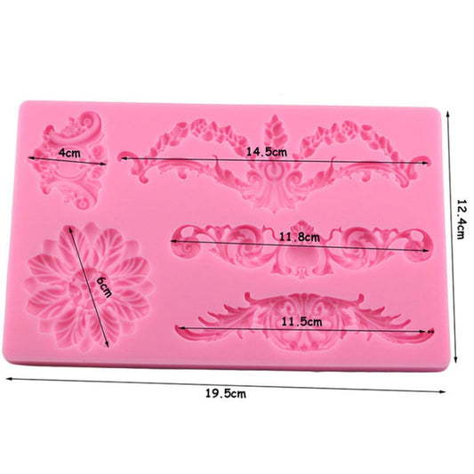 Cake Border Floral Fondant Silicone Mold, CF394