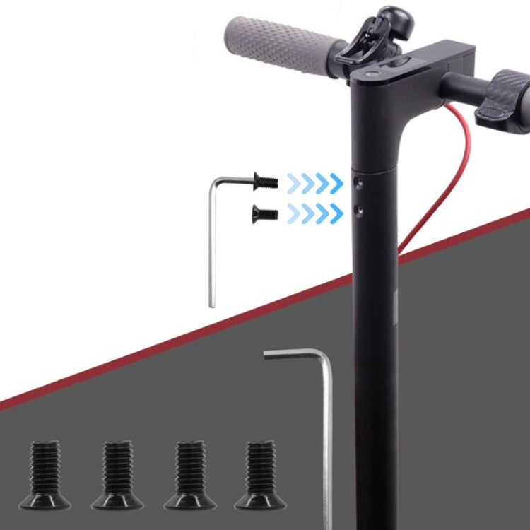 Hex key and black fixing screws set for scooter pole connection