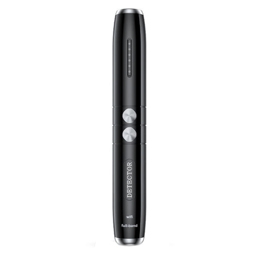 Black infrared detector pen with LED window and side buttons