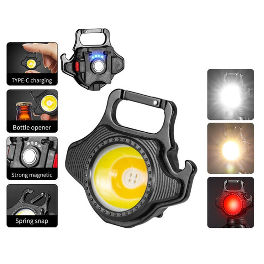 E-SMARTER W5133 Mini Keychain Strong Light Portable Flashlight, Specification:, Black, Black+Tripod