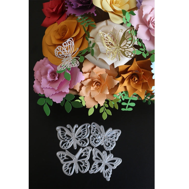 Butterfly metal cutting dies, four layered filigree outline shapes