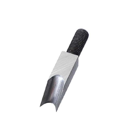 Woodworking planer cutter head with 3/16 round carbide profile and threaded shank