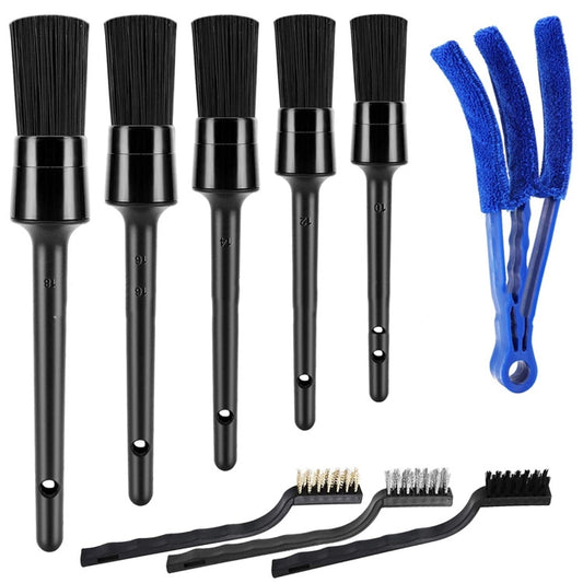 9 PCS / Set Car Interior Outlet Air Conditioning Brush Details Cleaning Brush, 9pcs / set Cleaning Brush