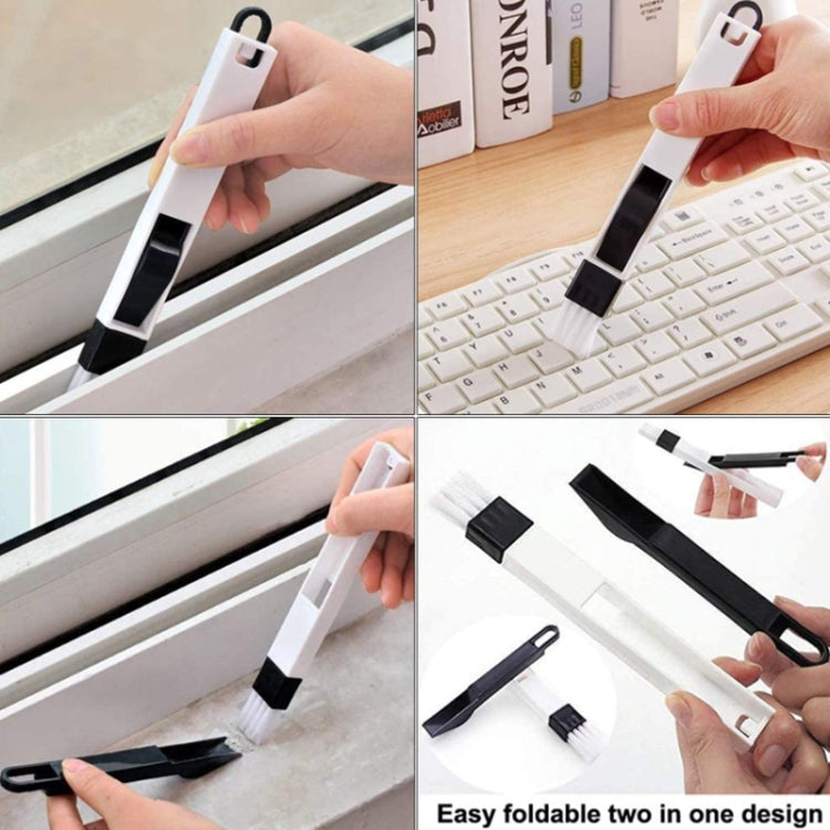Foldable groove cleaning brush tools for door tracks and keyboard cleaning