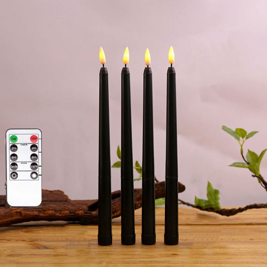 4 PCS B002 Long Pole Electronic Simulation Candle Light with Remote Control, B002 Yellow, B002 White