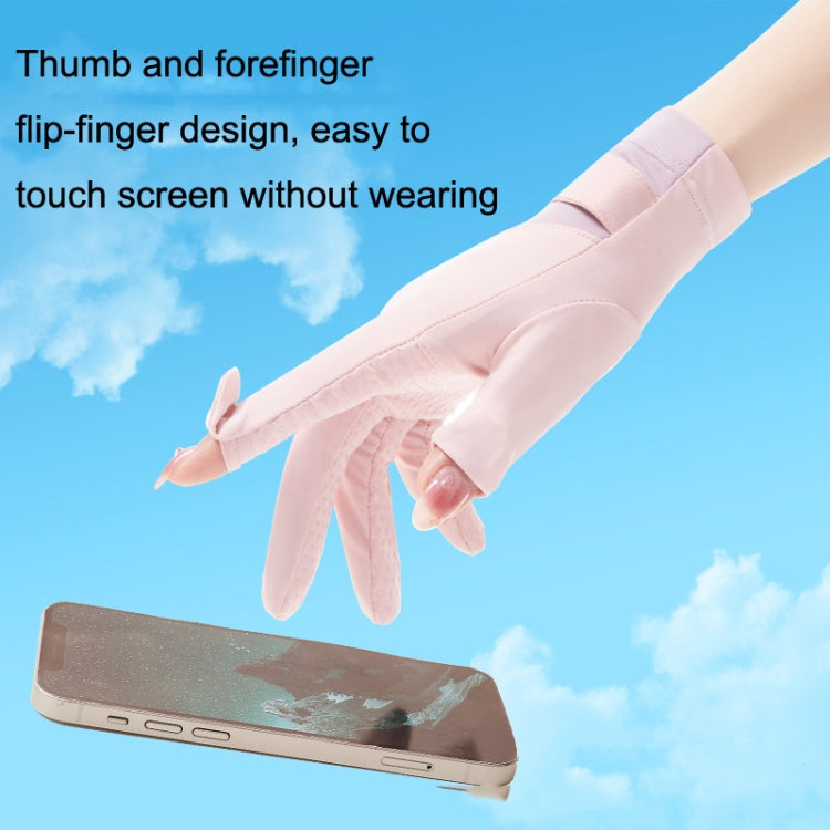 FSN02 1pair UV Resistant Ice Silk Breathable Cool Non-Slip Cycling Driving Thin Gloves, Free Code
