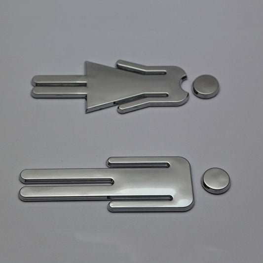 2 PCS 12cm Toilet /Bathroom /Restroom /WC Door Wall Sign Signage, 12cm