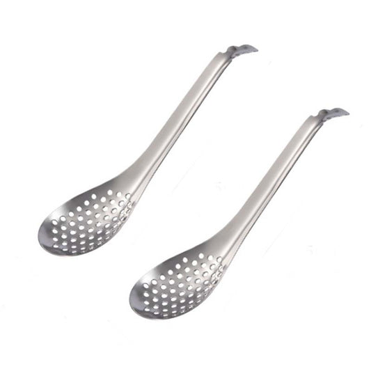 2 PCS 304 Stainless Steel Small Caviar Colander Molecular Cooking Spoon, True Color, Golden, Rose Gold, Colored, Black