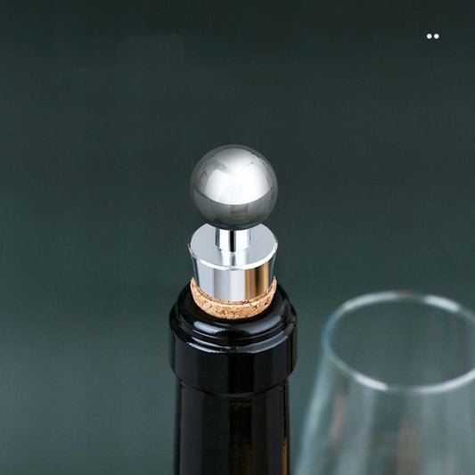 2 PCS Metal Cork Red Wine Stoppers Synthetic Wood Wine Corks, Metal Cork Wine Corks