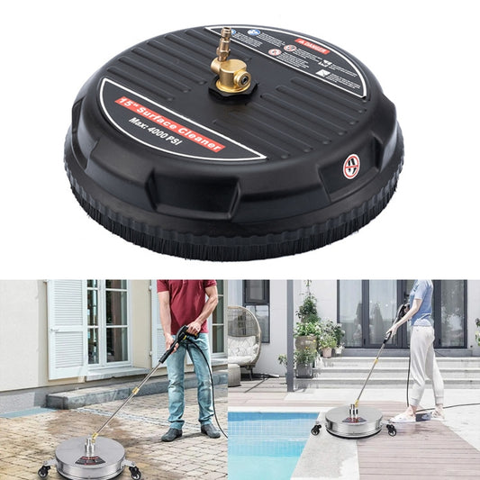Round Floor Scrubber High Pressure Cleaner, Size:, 15 inch Plastic+2 Shots, 15 inch Stainless Steel+2 Shots