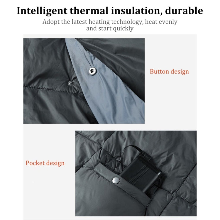 Electric heating blanket with controller pocket and button fastening on padded quilt