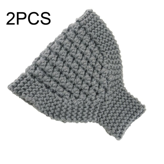 2 PCS Knitted Headband Warm Ear Protection Widened Head Cover Hair Accessories, Creamy-white, Dark Gray, Light Grey, Black, Red, Pink, Khaki, Cream Color