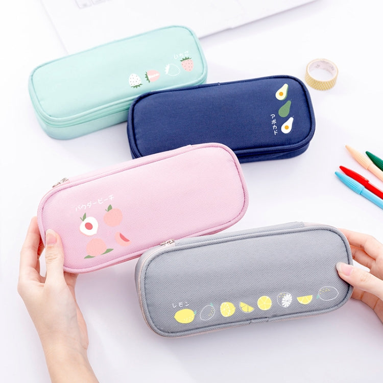 Set of four zippered pencil cases in teal, navy, pink, and gray