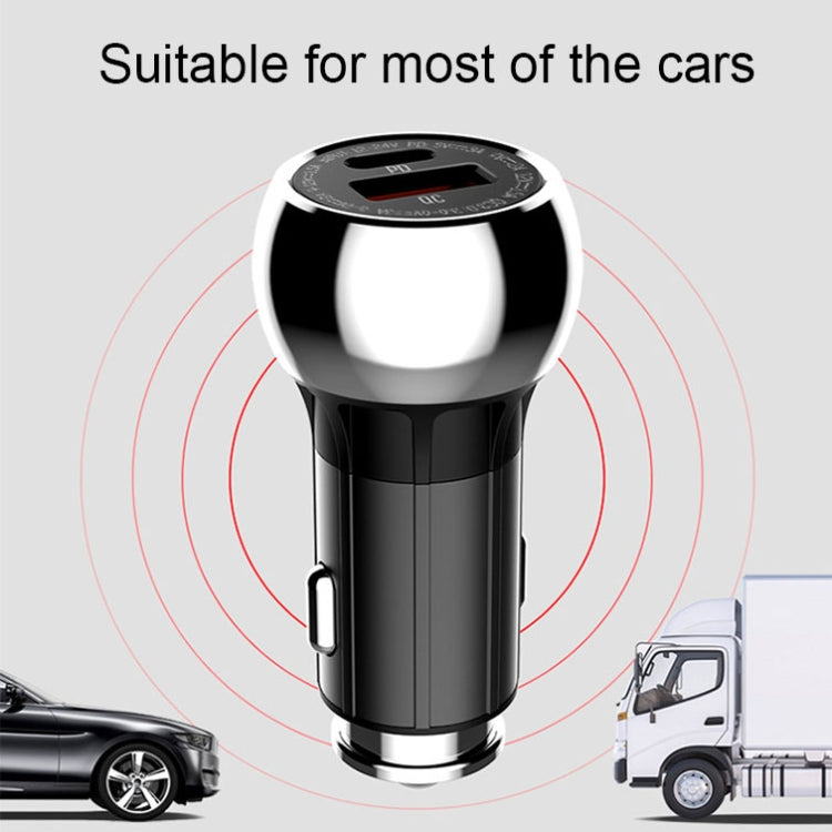 LDNIO C1 36W PD + QC 3.0 Car Fast Charger High Power Intelligent USB Car Charger, with Micro USB Cable, with 8 Pin Cable, with USB-C/Type-C Cable
