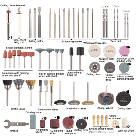 SKU01689 Polishing Electric Grinder Accessory Set Electric Drill Carving Accessories, 365 PCS /Set SKU01689
