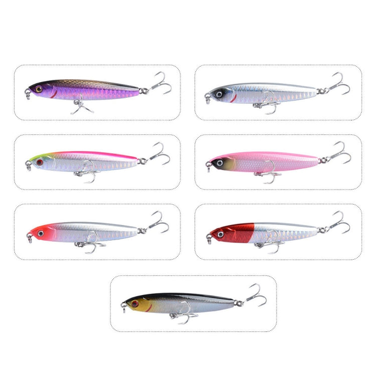 Assorted hard bait sinking pencil lures with treble hooks, assorted colors, 2-piece set