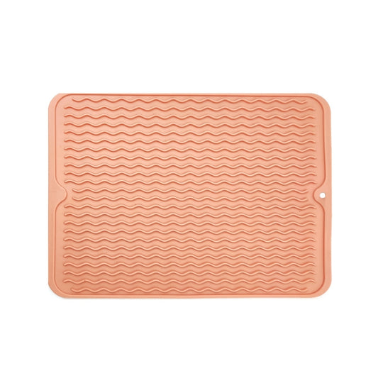 TPR Thickened Thermal Pad Wave Pattern Drain Anti-Slip Mat, Khaki Pink, Khaki Gray, Khaki Blue