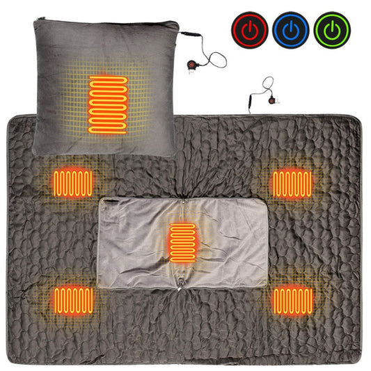 Portable USB Smart Heating Multifunctional Pillow Electric Heating Blanket, Free Size