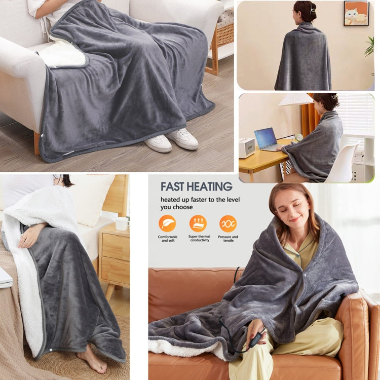 Controller Version Adjustable Temperature Timing USB Electric Heating Shawl Blanket Heating Pad, 76x150cm