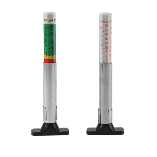 0-25mm Car Tyre Tread Depth Gauge, Monochrome, Bicolour