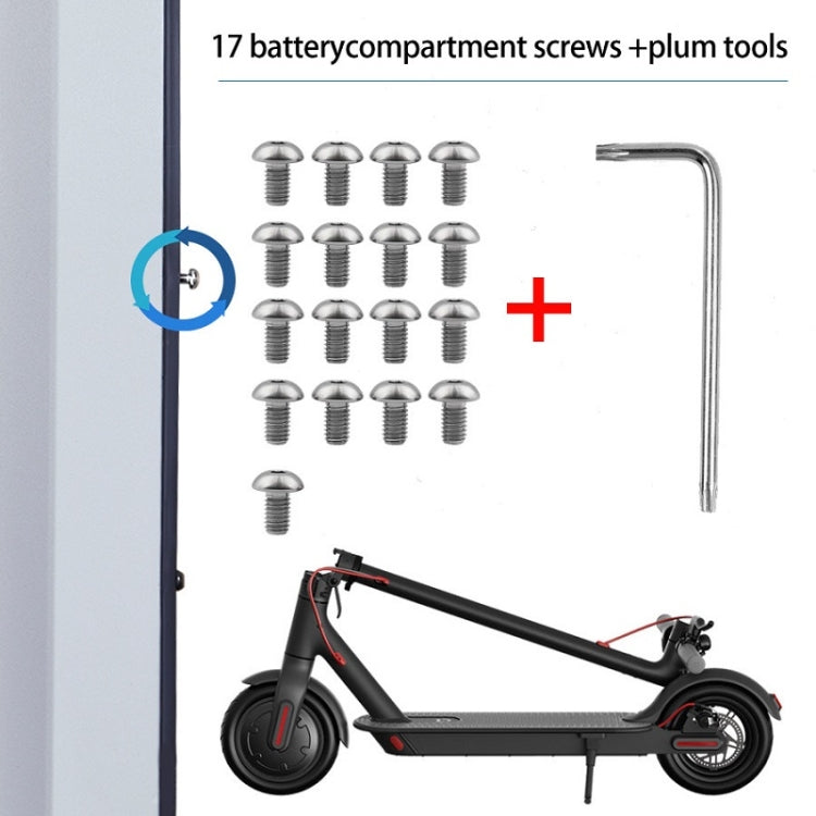 17 metal battery compartment screws with L hex key and mounting set