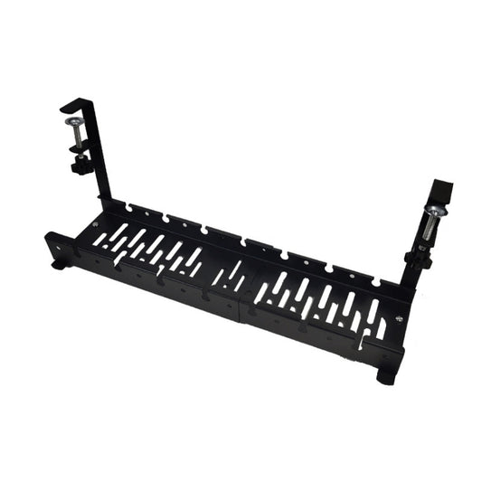 Stretchable Under Desk Cable Management Tray Carbon Steel Cable Organizer Cable Storage Rack, Stretchable Black, Stretchable 30.5-55CM