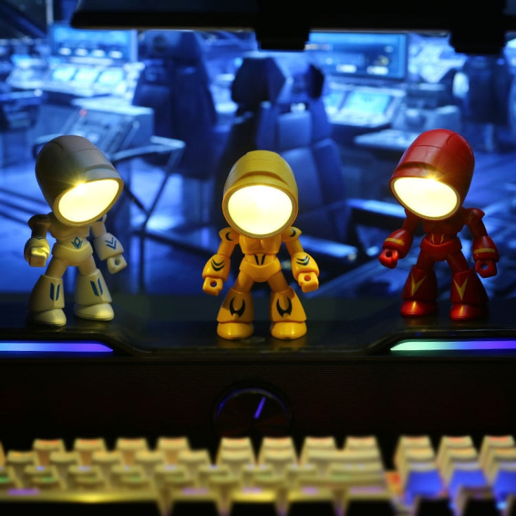 Glowing cartoon policeman LED mini foldable night lights in yellow, red, and blue