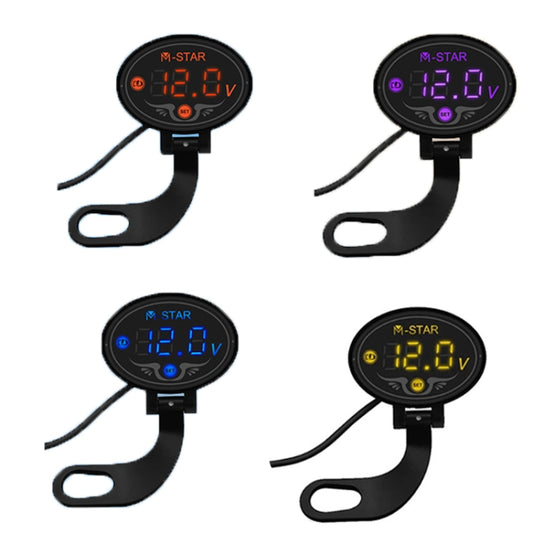 YL-M01 Motorcycle Battery Voltage Monitoring M-STAR Intelligent Voltage Meter, YL-M01 Blue, YL-M01 Gold, YL-M01 Orange, YL-M01 Purple
