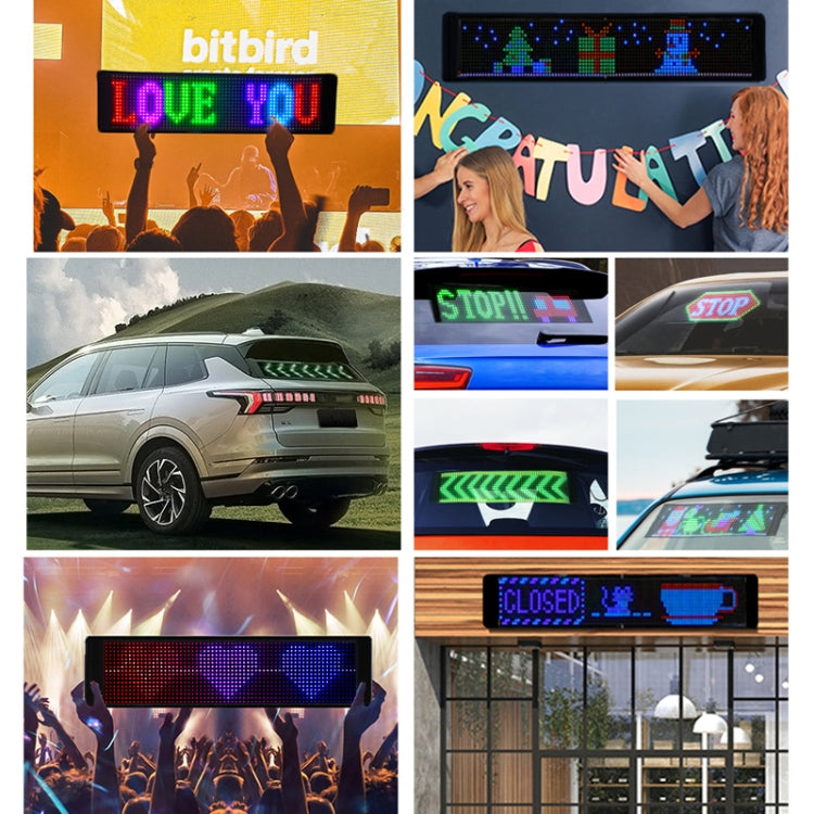Car LED Flexible Display Cell Phone APP Control Bluetooth Connection, S1664RGB 390x107mm, S1696RGB 672x122mm, S3264RGB 390x187mm, S3296RGB 672x218mm