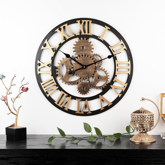 Vintage Wooden Round Gear Silent Wall Clock, Rome Number 58cm 6 Gears Golden, Rome Number 58cm 6 Gears Silver, Rome Number 58cm 4 Gears Golden, Rome Number 58cm 4 Gears Silver, Number 58cm 4 Gears Golden, Number 58cm 4 Gears Silver