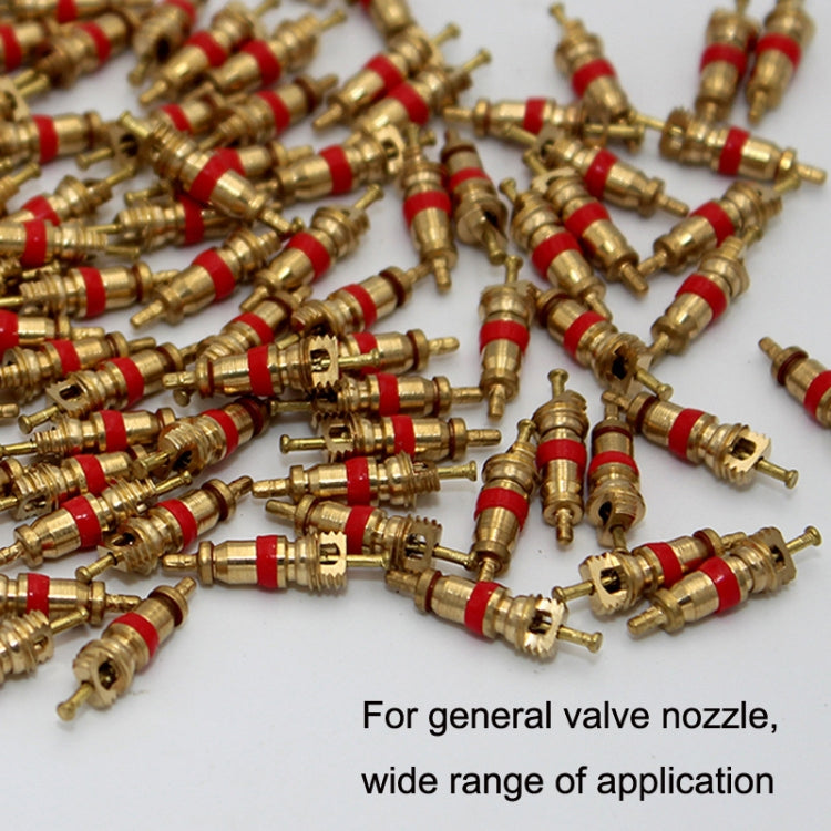 Assorted brass valve cores with red seals for general valve nozzles