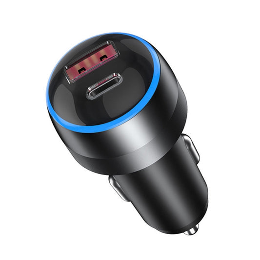 IBD355-1UC 18W+45W Smart Car Charger Dual-port Metal Phone Fast Charger, 63W
