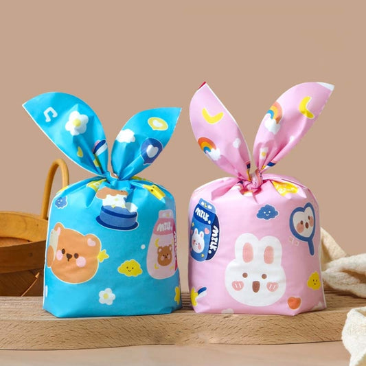 1bag Candy Packaging Bags Baking Biscuit Gift Bags, Little Rabbit and Bear, White Christmas Boy Girl, White Rainy Animal, Green Scarf Bear, Space Rabbit, Red Snow Carnival, Strawberry Flower, Red Scarf Bear, Blue Bunny Girl, Pink Rabbit Flower