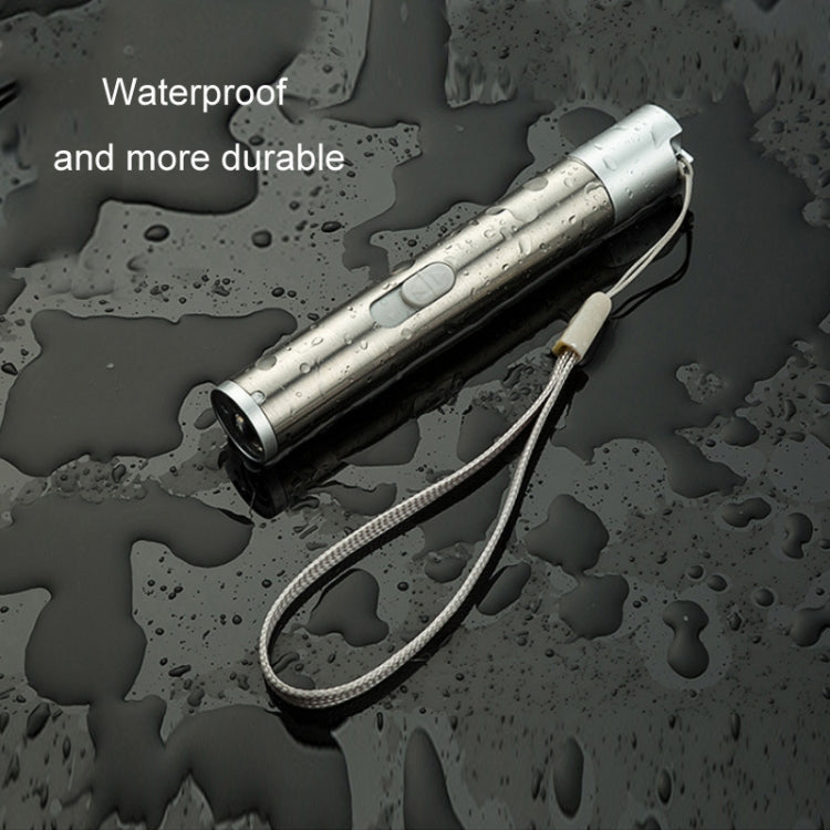 3 in 1 USB Rechargeable Flashlight Infrared Laser Pen Currency Detector Lamp, Silver