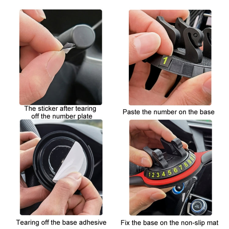 Car Center Console Mobile Phone Anti-skid Mat Temporary Parking Number Plate, Number Plate+Bracket Mat